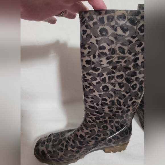 Coach Leopard Print Womens Rain Boots Size 41 (10) - Picture 2 of 10